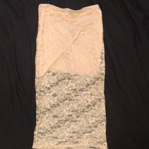 Cream/ivory lace skirt.